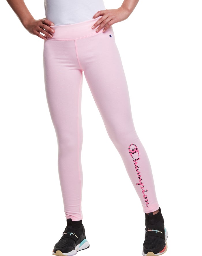 Champion Girls Leggings NZ - Leopard Print Pink ( 1234-IWJRD )